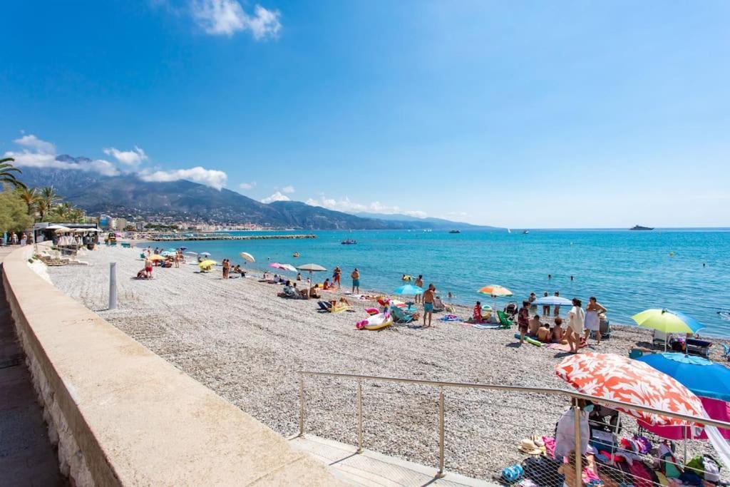 La Perle 2 P Terrasse Vue Mer 1Min Plage Clim Roquebrune-Cap-Martin Exterior foto